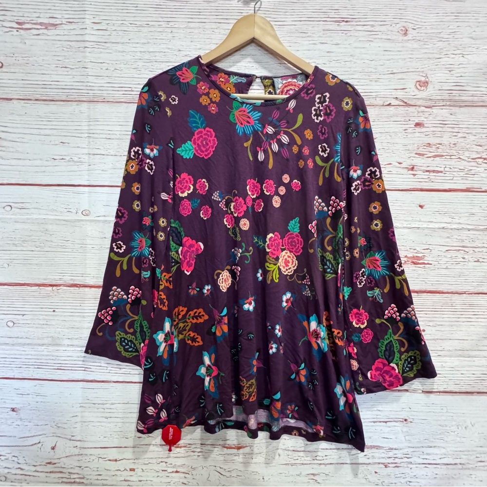 NWT Johnny Was The Janie Favorite High Neck Swing Tunic in Multi Floral Sz XXS - Picture 4 of 12